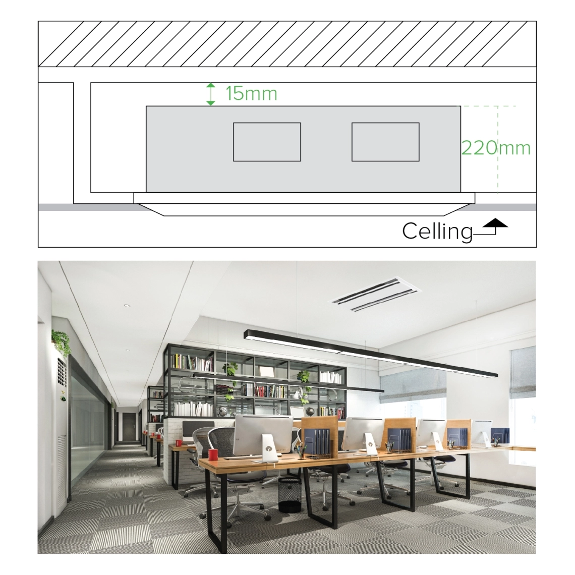 MyCond cassetta a 2 vie installazione in ufficio altezza di installazione compatta