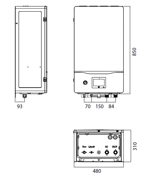 Dimensioni dingombro del box MyCond Hydro - 1