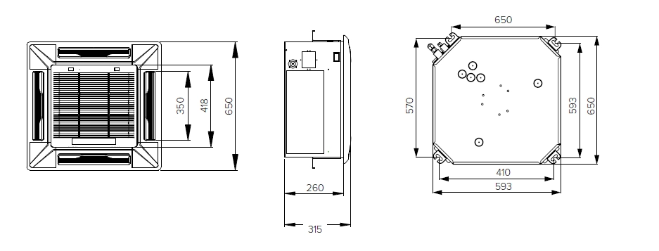 MyCond MCFK-T2 Un ventilconvettore a soffitto compatto per una distribuzione efficiente dellaria.