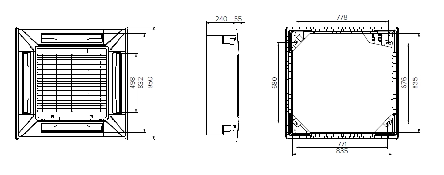 MyCond MCFK-T2 Ventilconvettore compatto a 4 vie a cassetta