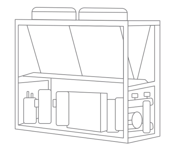 MyCond MCU-YHR Pompa di calore modulare dal design compatto per un efficiente recupero energetico.