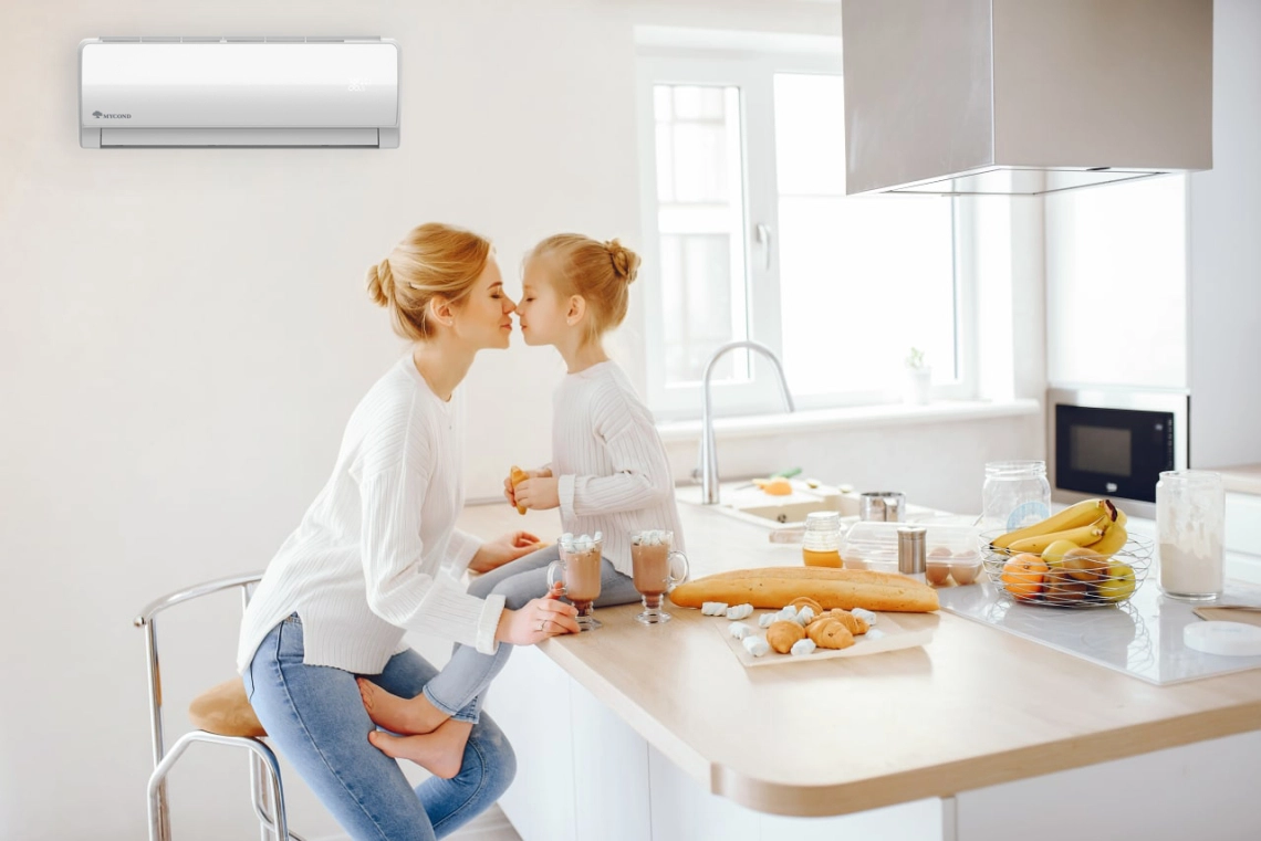 MyCond MHW Ventilconvettore a parete con display a LED e modalità sleep.