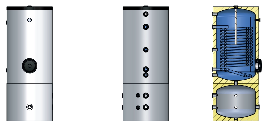 MyCOnd MT 100/200 HP, MT 100/300 HP Limmagine mostra il design isolato di un serbatoio combinato.