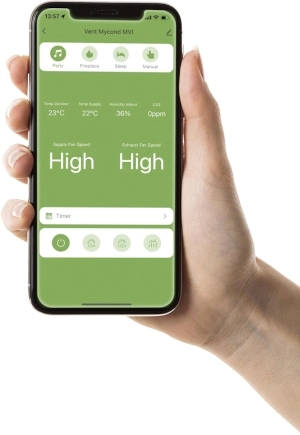 Applicazione mobile MyCond MVS***-DW per il controllo della ventilazione tramite smartphone
