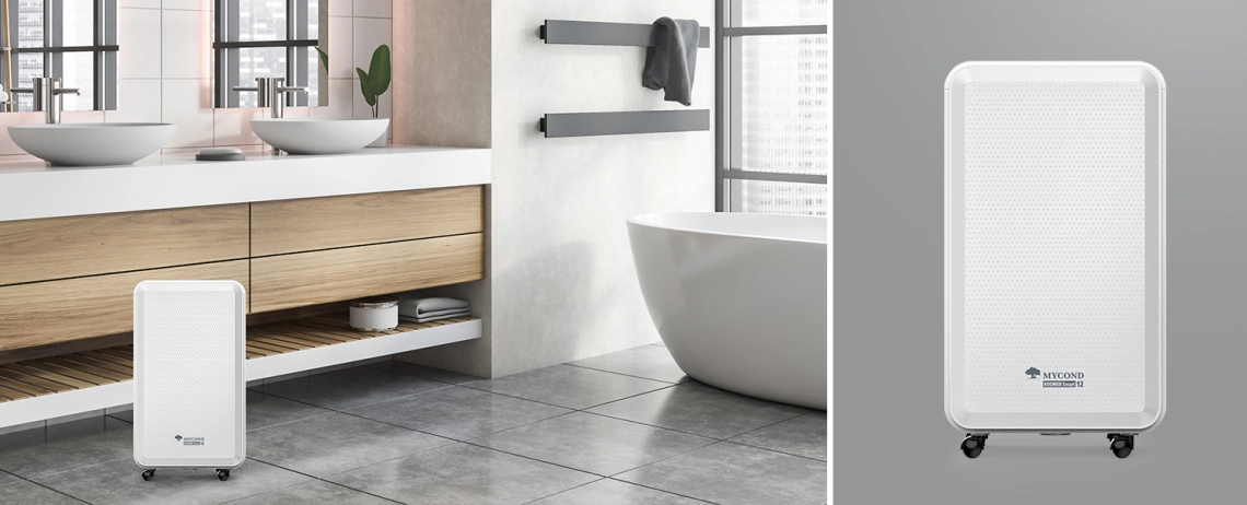 MyCond Roomer Smart 12 Un deumidificatore compatto ideale per il bagno.