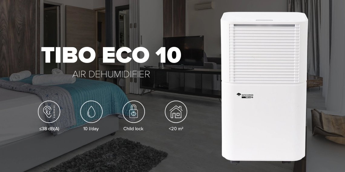 MyCond TIBO Eco 10 Deumidificatore daria residenziale ad alta efficienza energetica.