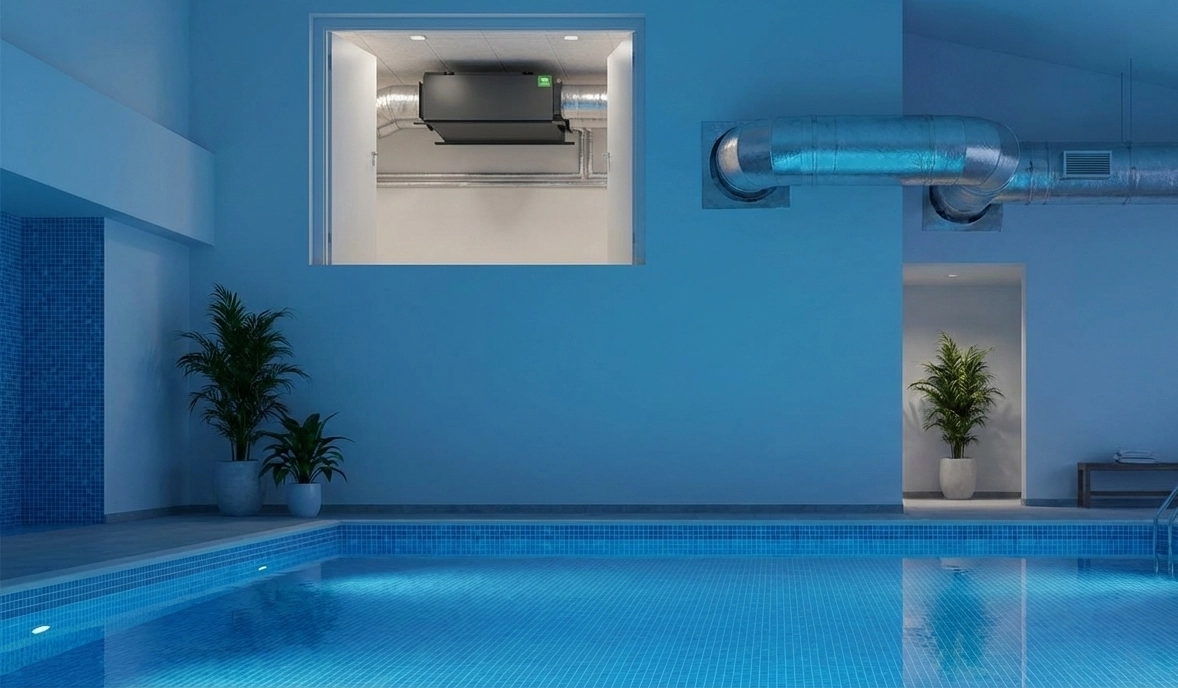 Deumidificatore canalizzato per piscine con sbrinamento automatico Mycond MSHAC