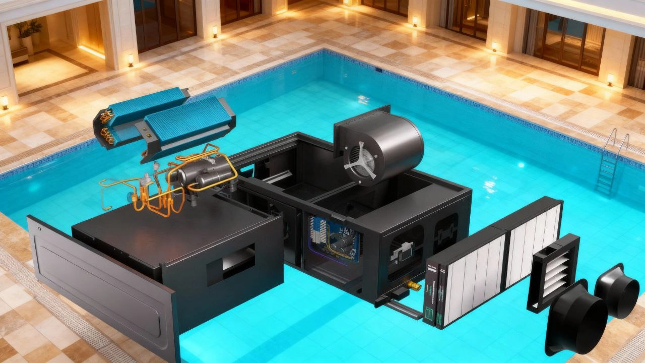 Deumidificatore canalizzato per piscine, controllo dell