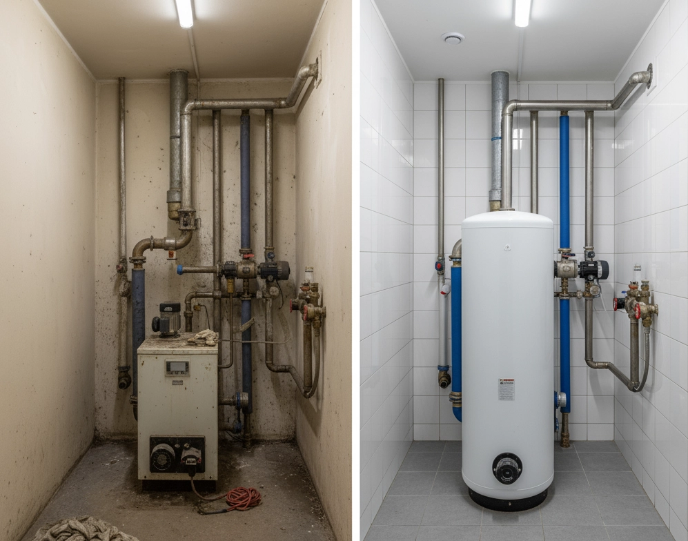 Ristrutturazione del vecchio sistema di riscaldamento con pompa di calore Mycond BeeEco