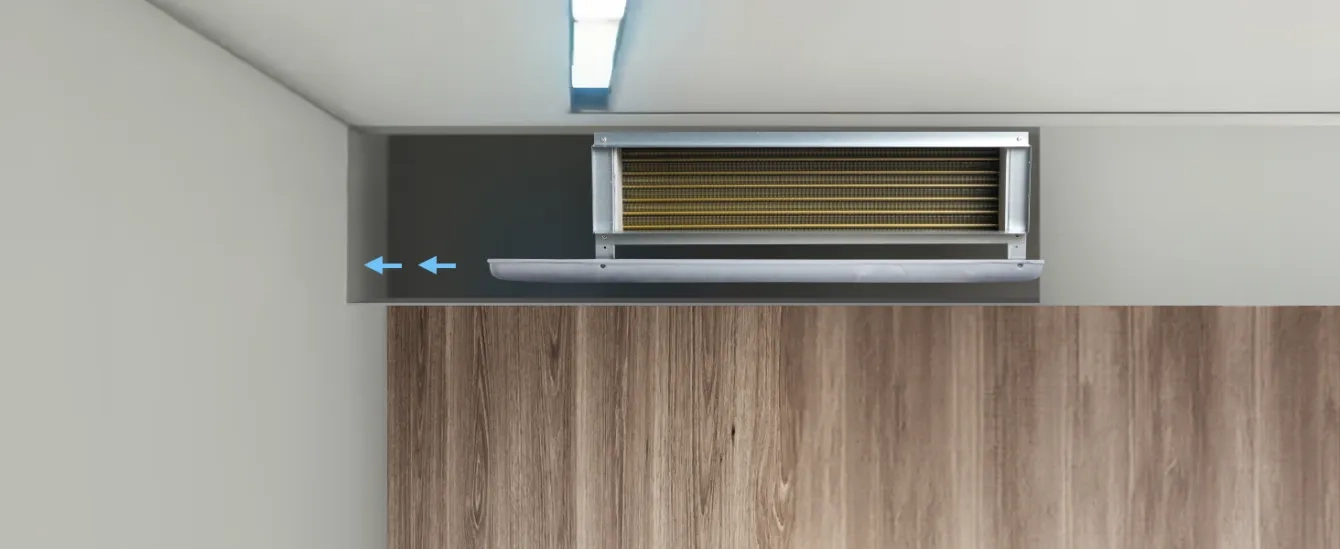 Vantaggi dell'installazione canalizzata di ventilconvettori sotto il soffitto: esempio di Mycond MCFC